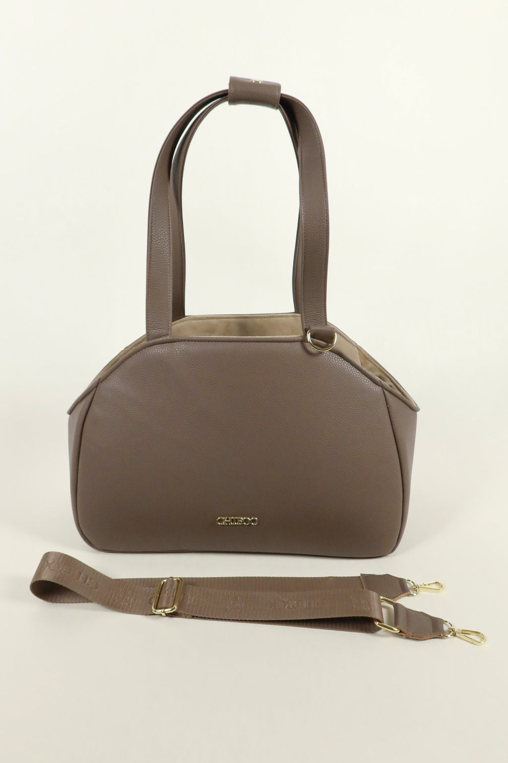 Mirel Smooth Set - Reisetasche für Hunde Latte + 1 herausnehmbares, wendbares Innenfutter