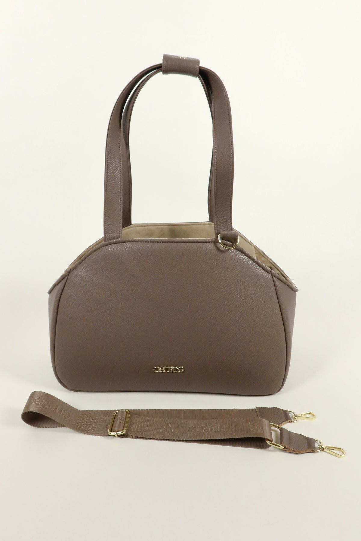 Mirel Smooth Set - Reisetasche für Hunde Latte + 1 herausnehmbares, wendbares Innenfutter