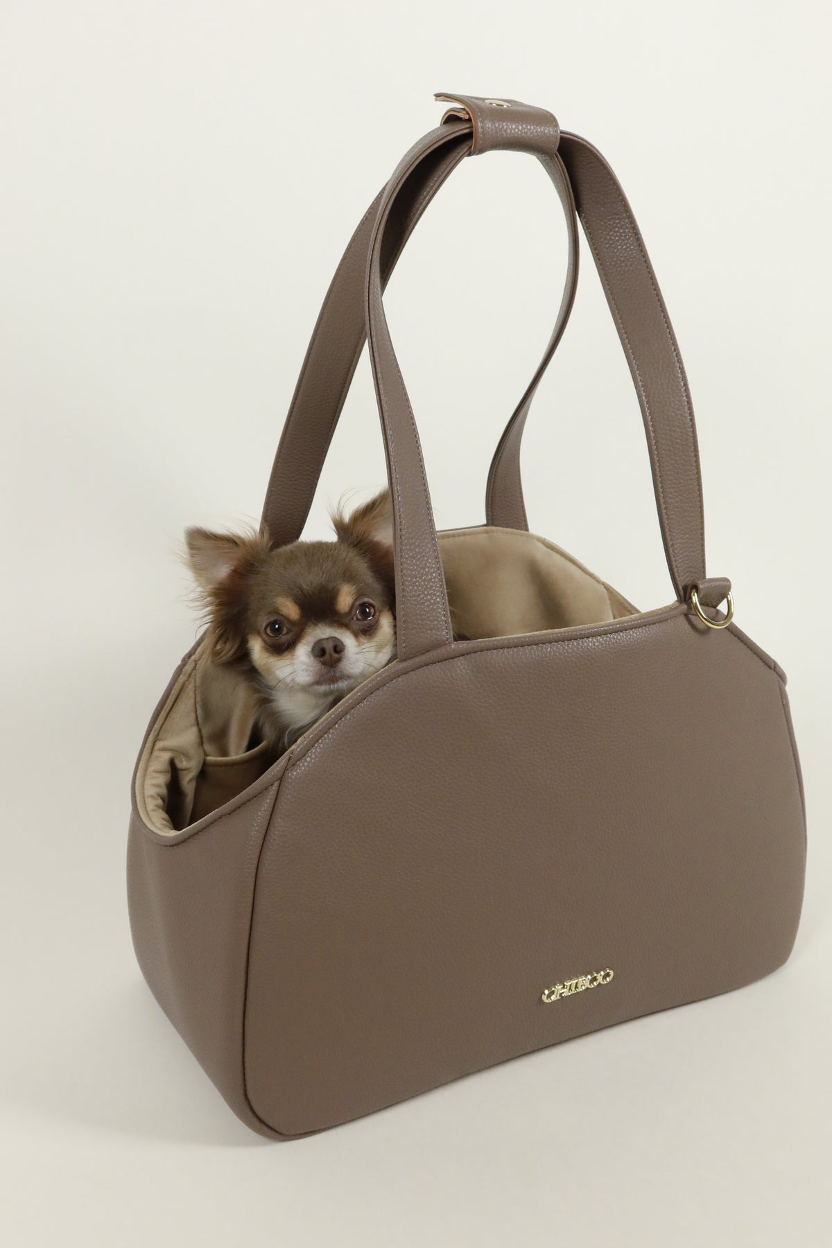 Mirel Smooth Set - Reisetasche für Hunde Latte + 1 herausnehmbares, wendbares Innenfutter