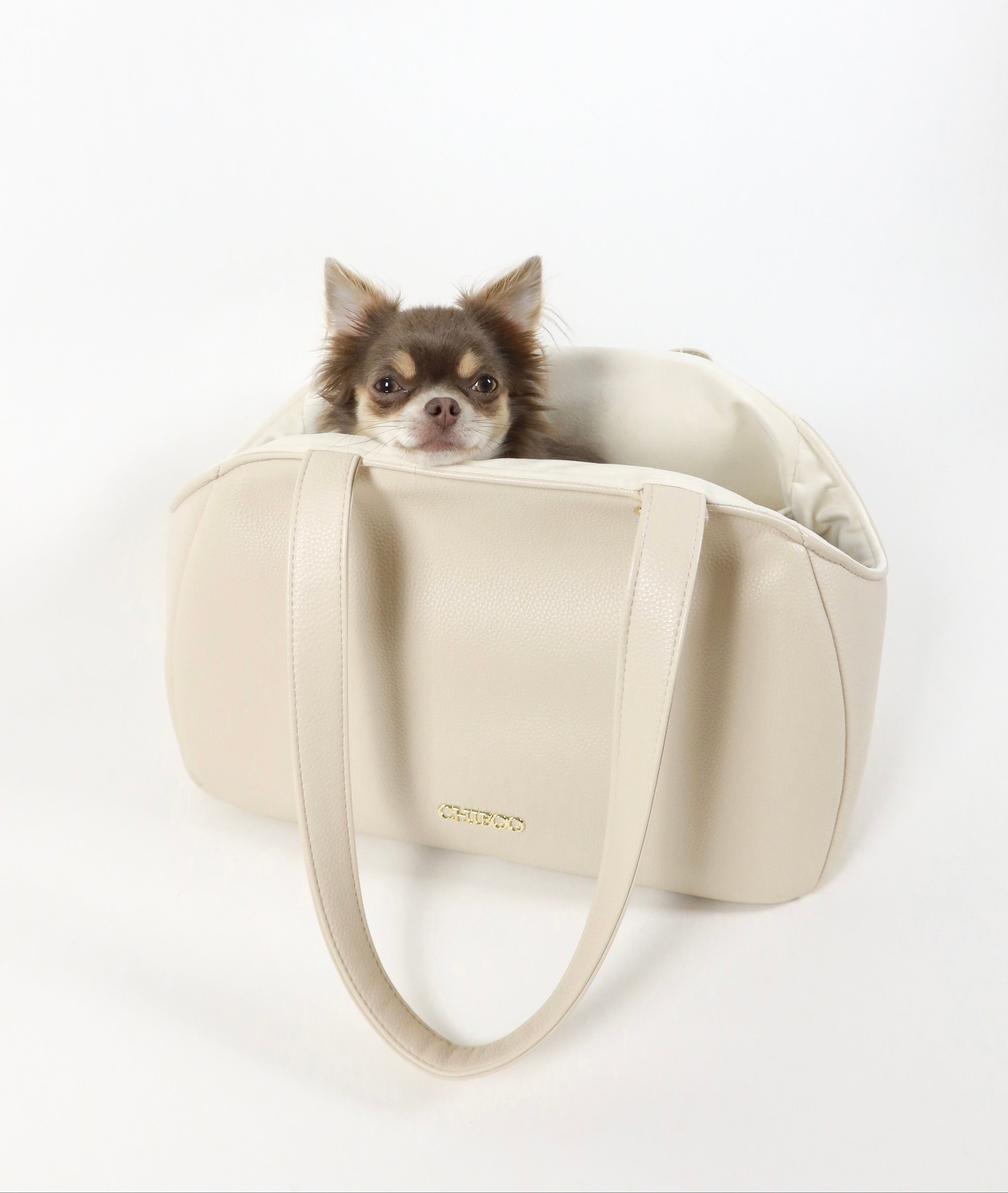 Zestaw Mirel Striped - torba podróżna dla psa Cream + 1 wyciągane, dwustronne wnętrze