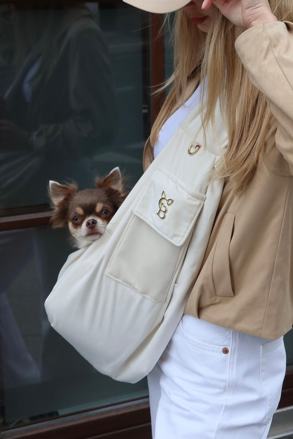 Sac-porte pour chien Mirel - Cream