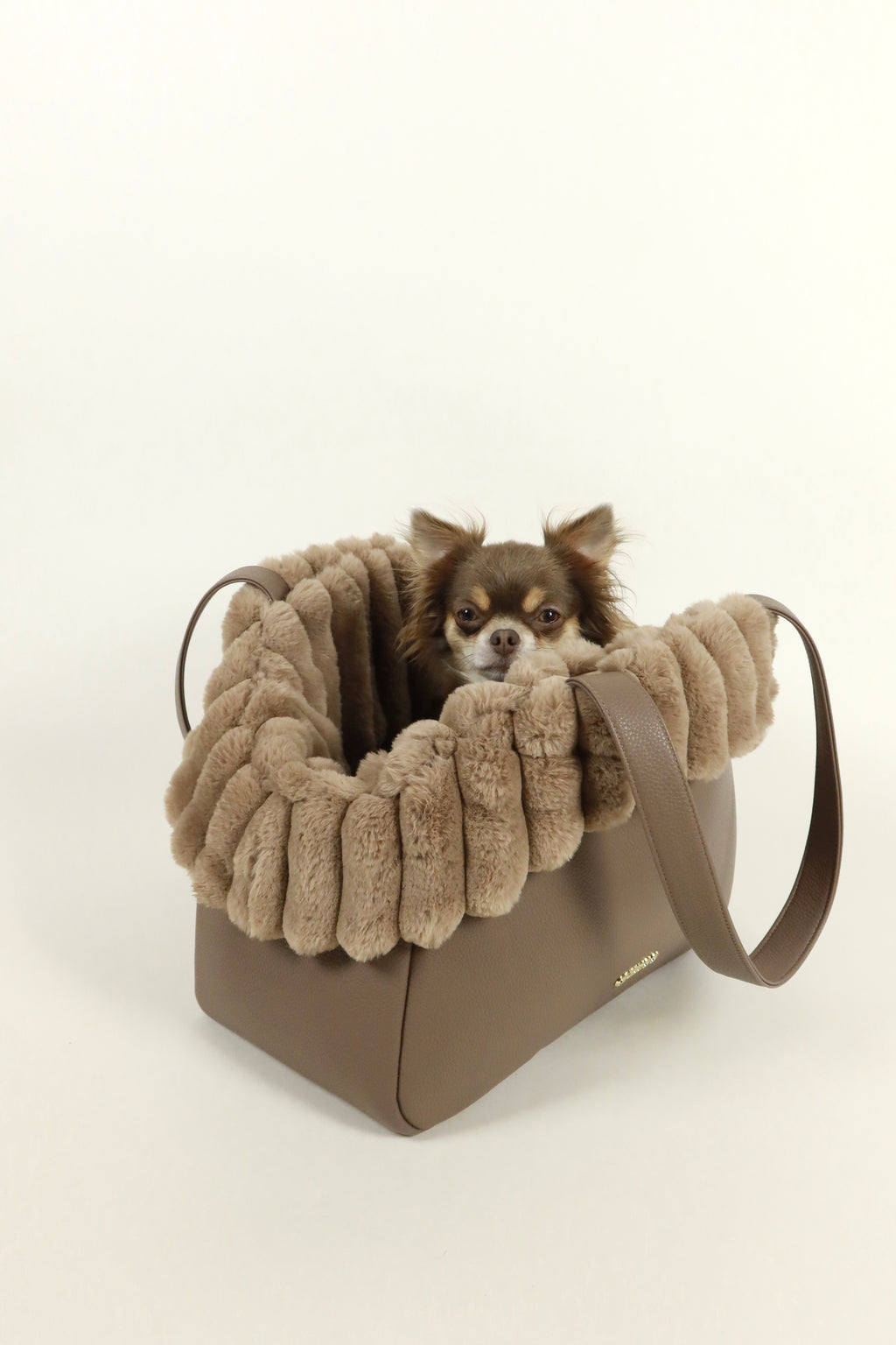 Ensemble Mirel Striped - sac de voyage pour chien Latte + 1 intérieur amovible et réversible