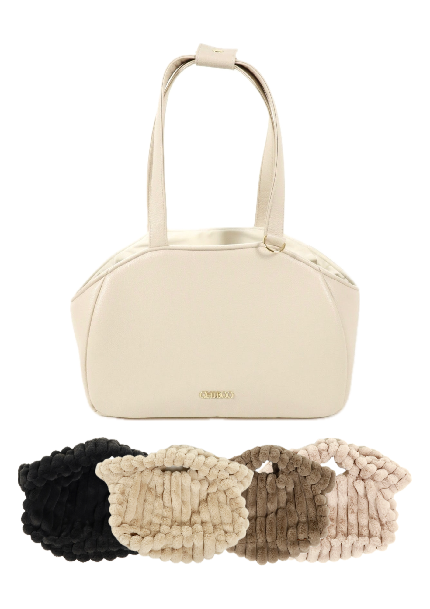 Zestaw Mirel Striped - torba podróżna dla psa Cream + 1 wyciągane, dwustronne wnętrze