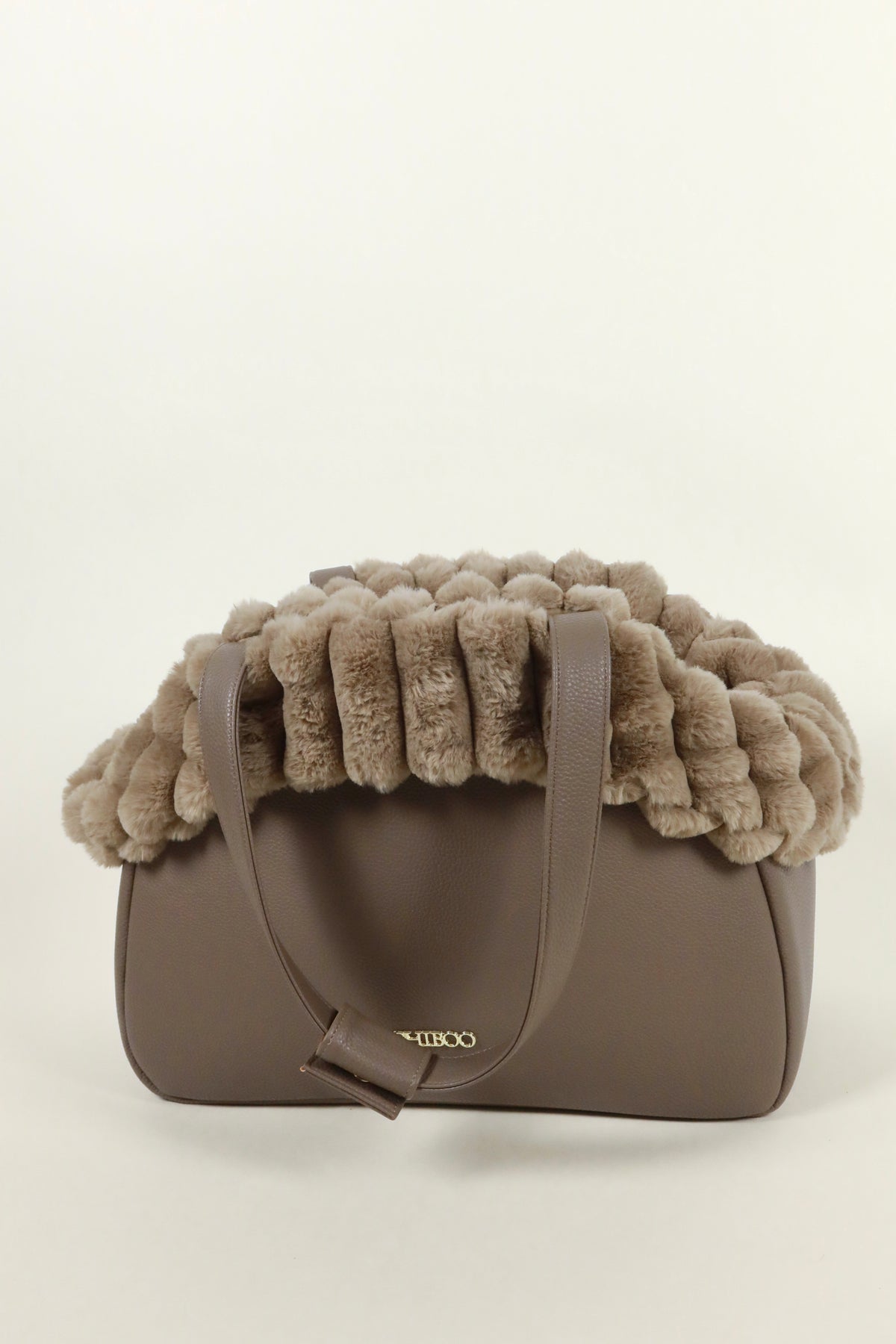 Mirel Striped Set - Reisetasche für Hunde Latte + 1 herausnehmbares, wendbares Innenfutter
