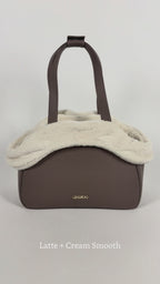 Mirel Smooth Set - Reisetasche für Hunde Latte + 1 herausnehmbares, wendbares Innenfutter