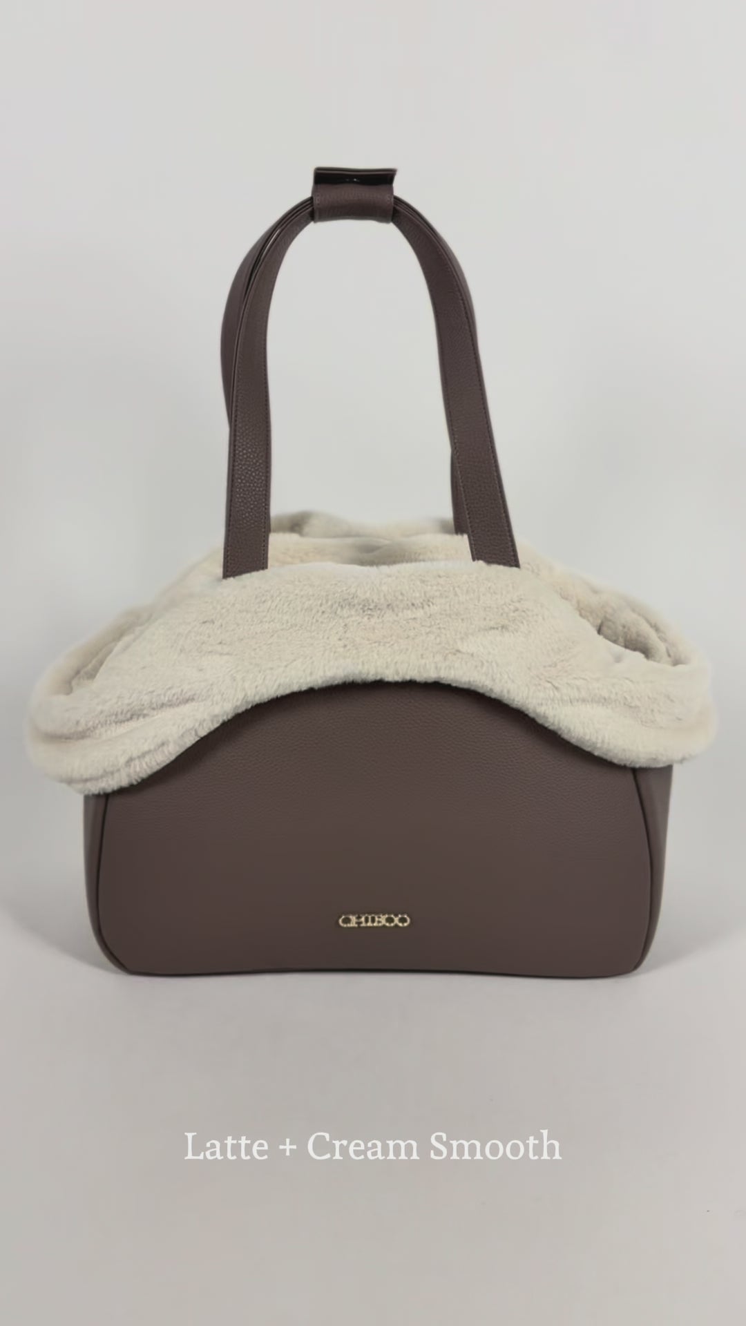 Mirel Smooth Set - Reisetasche für Hunde Latte + 1 herausnehmbares, wendbares Innenfutter